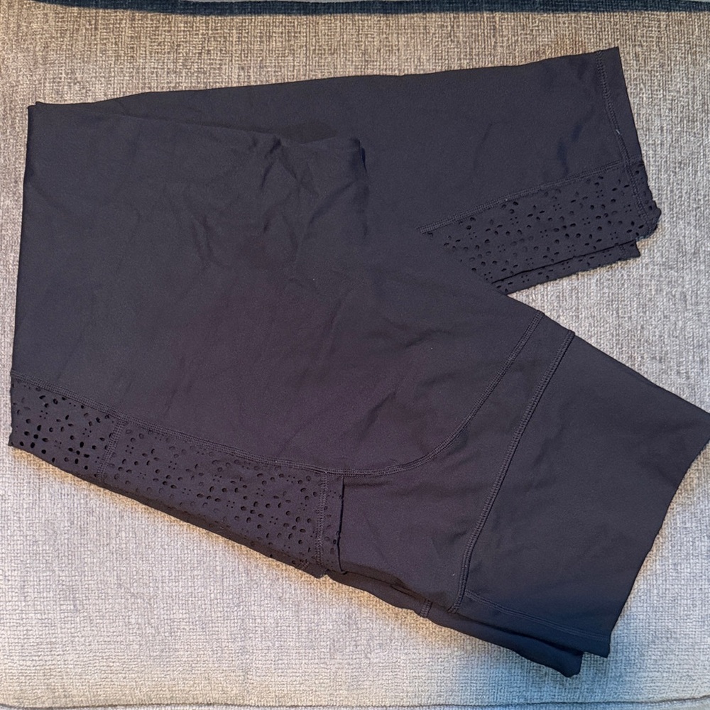 Black Leggings with Laser cut details